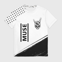 Мужская футболка 3D Muse и рок символ на светлом фоне