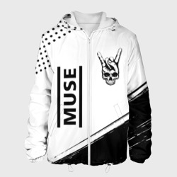 Мужская куртка 3D Muse и рок символ на светлом фоне