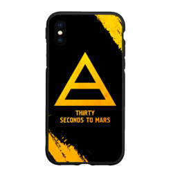 Чехол для iPhone XS Max матовый Thirty Seconds to Mars - gold gradient