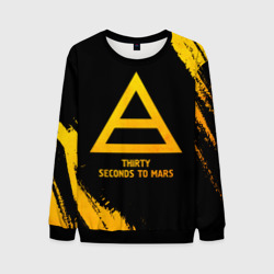 Мужской свитшот 3D Thirty Seconds to Mars - gold gradient