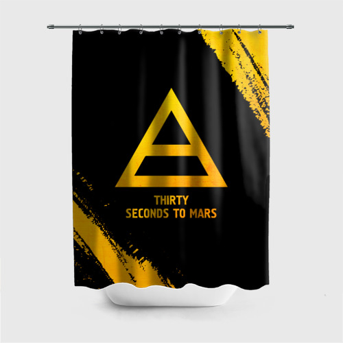 Штора 3D для ванной Thirty Seconds to Mars - gold gradient