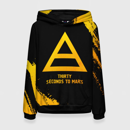 Женская толстовка 3D Thirty Seconds to Mars - gold gradient, цвет 3D печать