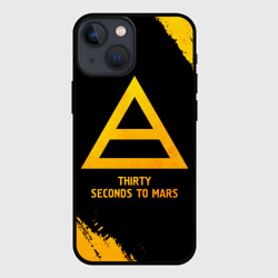 Чехол для iPhone 13 mini Thirty Seconds to Mars - gold gradient
