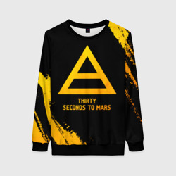 Женский свитшот 3D Thirty Seconds to Mars - gold gradient