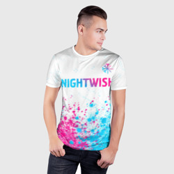 Мужская футболка 3D Slim Nightwish neon gradient style: символ сверху - фото 2