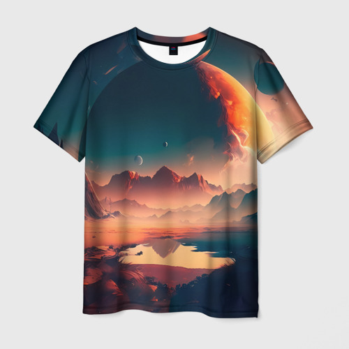 Мужская футболка 3D Неизвестная планета, цвет 3D печать