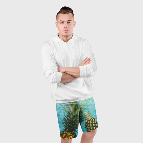 Мужские шорты спортивные с принтом Ананас в океане, фото #4