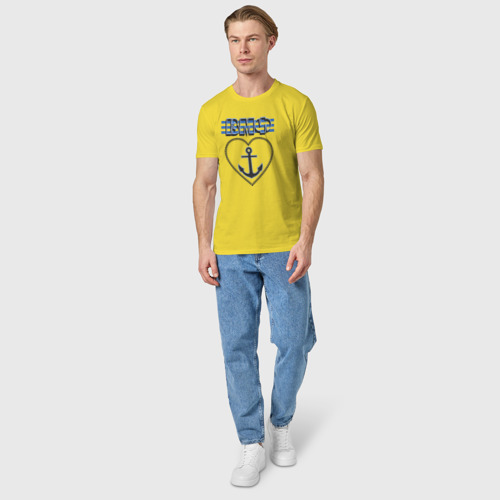 Мужская футболка хлопок 30 июля ВМФ, цвет желтый - фото 5