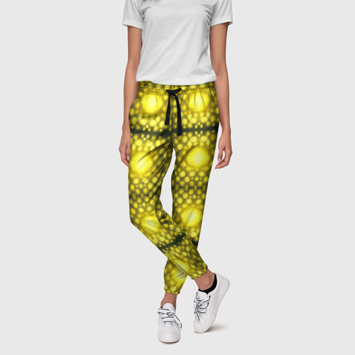 Женские брюки 3D Ярко-желтые точки, цвет 3D печать - фото 3