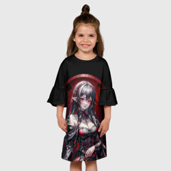 Детское платье 3D Аниме девушка колдунья в красно черном платье - фото 2