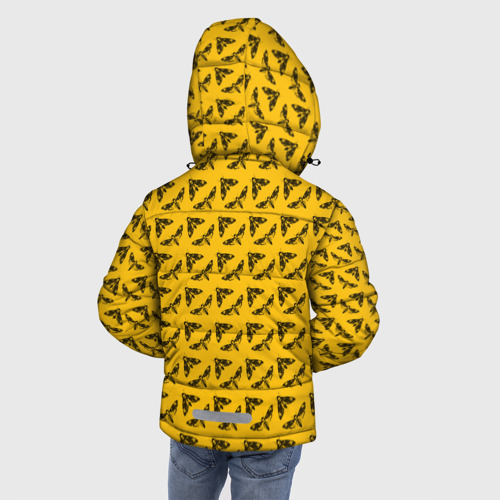 Зимняя куртка для мальчиков 3D с принтом Бабочка Мёртвая голова, вид сзади #2