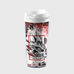 Термокружка-непроливайка Демон-лис - человек-бензопила