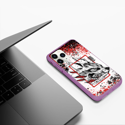 Чехол для iPhone 11 Pro матовый с принтом Демон-лис - человек-бензопила, фото #5