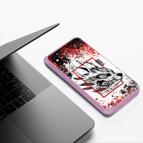 Чехол для iPhone XS Max матовый с принтом Демон-лис - человек-бензопила, фото #5