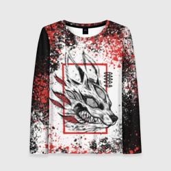 Женский лонгслив 3D Демон-лис - человек-бензопила