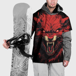 Накидка на куртку 3D Red wolf