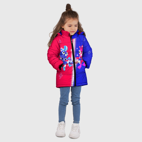 Зимняя куртка для девочек 3D с принтом Нулевая Гравитация PK XD, вид сбоку #3