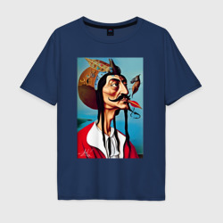 Мужская футболка хлопок Oversize Портрет Сальвадора Дали - нейросеть