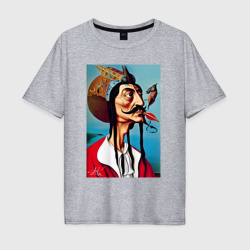 Мужская футболка хлопок Oversize Портрет Сальвадора Дали - нейросеть