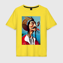 Портрет Сальвадора Дали - нейросеть – Мужская футболка хлопок Oversize с принтом купить со скидкой в -16%