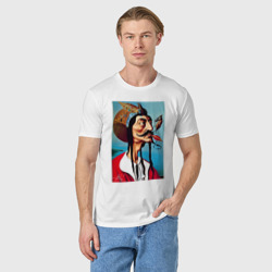 Мужская футболка хлопок Портрет Сальвадора Дали - нейросеть - фото 2