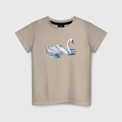 Детская футболка хлопок Лебедь с лебедятами