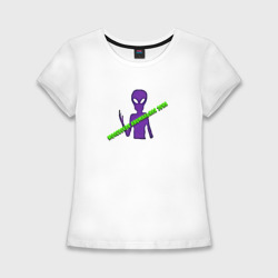 Женская футболка хлопок Slim Молёбский Треугольник Инопланетянин