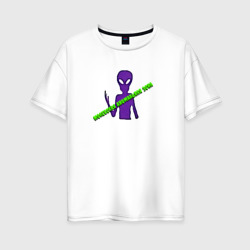 Женская футболка хлопок Oversize Молёбский Треугольник Инопланетянин
