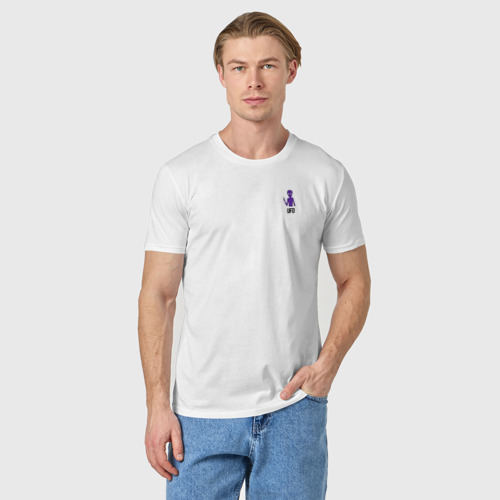 Мужская футболка хлопок UFO - НЛО, цвет белый - фото 3