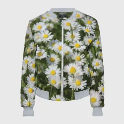 Женский бомбер 3D Ромашки ко дню семьи, любви и верности