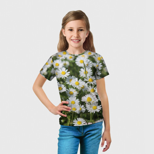Детская футболка 3D Ромашки ко дню семьи, любви и верности, цвет 3D печать - фото 5