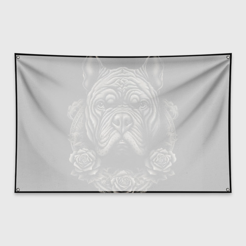 Флаг-баннер Бульдог и розы - фото 2