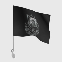Флаг для автомобиля Бульдог в розах