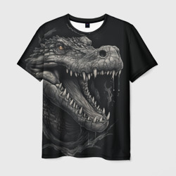 Мужская футболка 3D Крокодил стиль тату