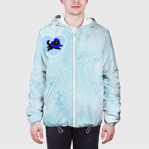 Мужская куртка 3D Ледяное сердце и кошка любви, цвет 3D печать - фото 4