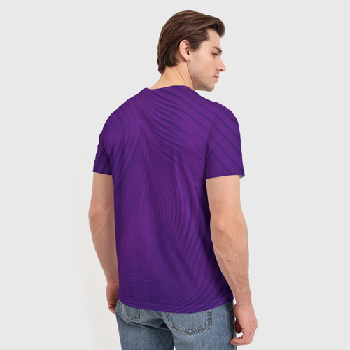Мужская футболка 3D с принтом Фантазия в фиолетовом, вид сзади #2