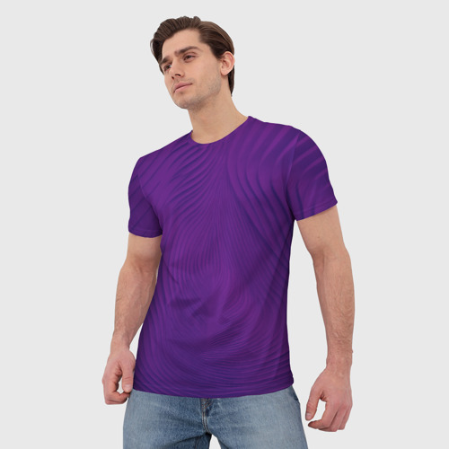 Мужская футболка 3D с принтом Фантазия в фиолетовом, фото на моделе #1
