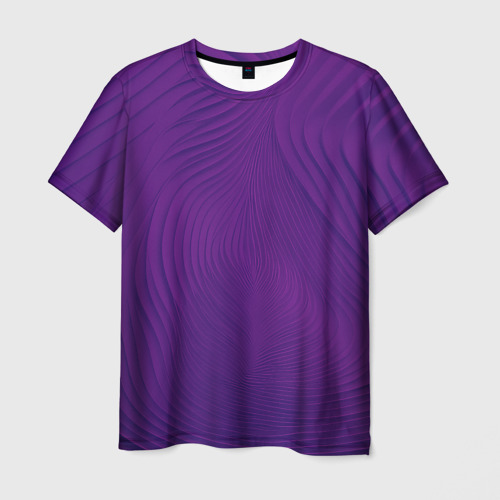 Мужская футболка 3D с принтом Фантазия в фиолетовом, вид спереди #2