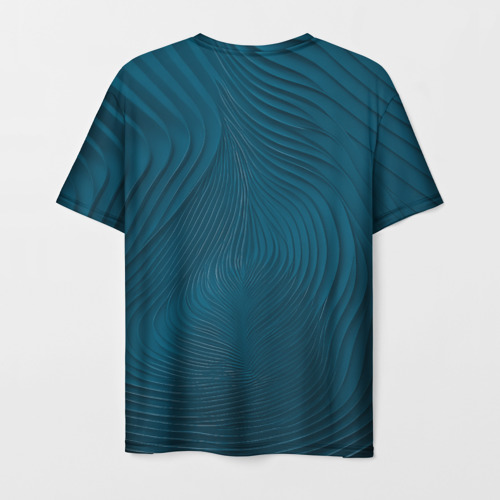 Мужская футболка 3D с принтом Фантазия в синем, вид сзади #1