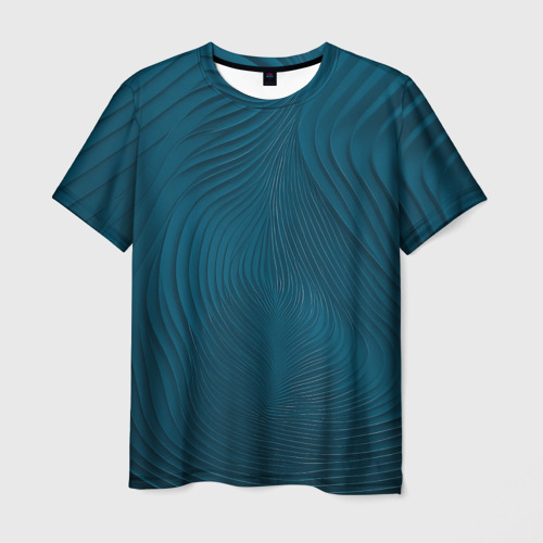 Мужская футболка 3D с принтом Фантазия в синем, вид спереди #2