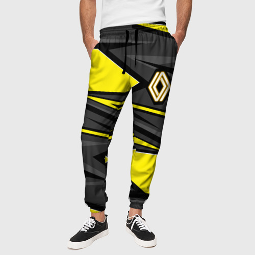 Мужские брюки 3D Renault - желтый, цвет 3D печать - фото 4