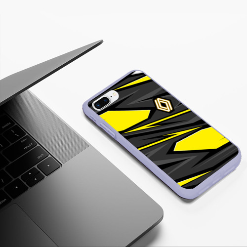 Чехол для iPhone 7Plus/8 Plus матовый Renault - желтый, цвет светло-сиреневый - фото 5