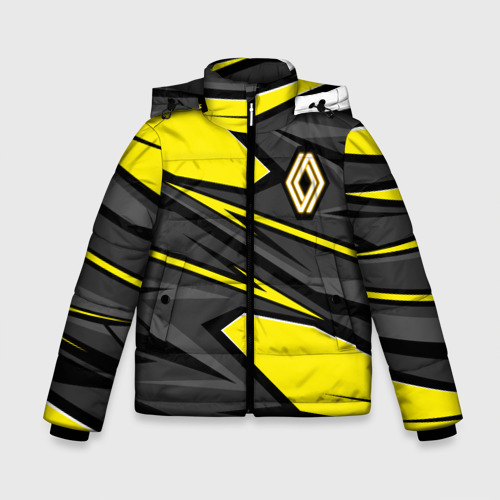 Зимняя куртка для мальчиков 3D с принтом Renault - желтый, вид спереди #2