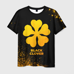 Мужская футболка 3D Black Clover - gold gradient