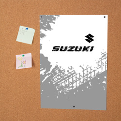 Постер Suzuki Speed на светлом фоне со следами шин: символ сверху - фото 2