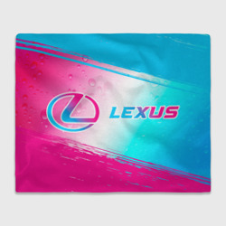 Плед 3D Lexus neon gradient style: надпись и символ