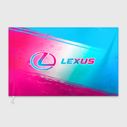 Флаг 3D Lexus neon gradient style: надпись и символ