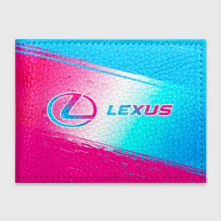 Обложка для студенческого билета Lexus neon gradient style: надпись и символ