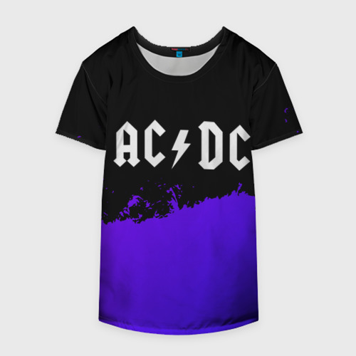 Накидка на куртку 3D AC DC purple grunge, цвет 3D печать - фото 4