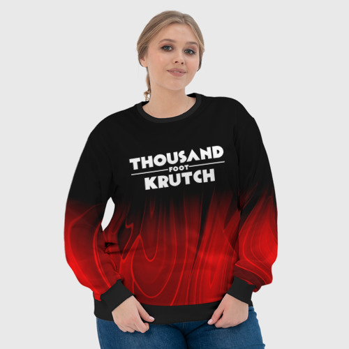 Женский свитшот 3D Thousand Foot Krutch red plasma, цвет 3D печать - фото 6